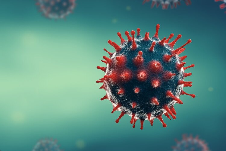 Digital illustration of a virus