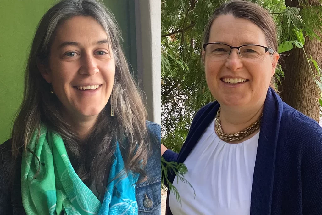 Diptych showing headshots for Cara Krmpotich, left, and Heidi Bohaker, right.